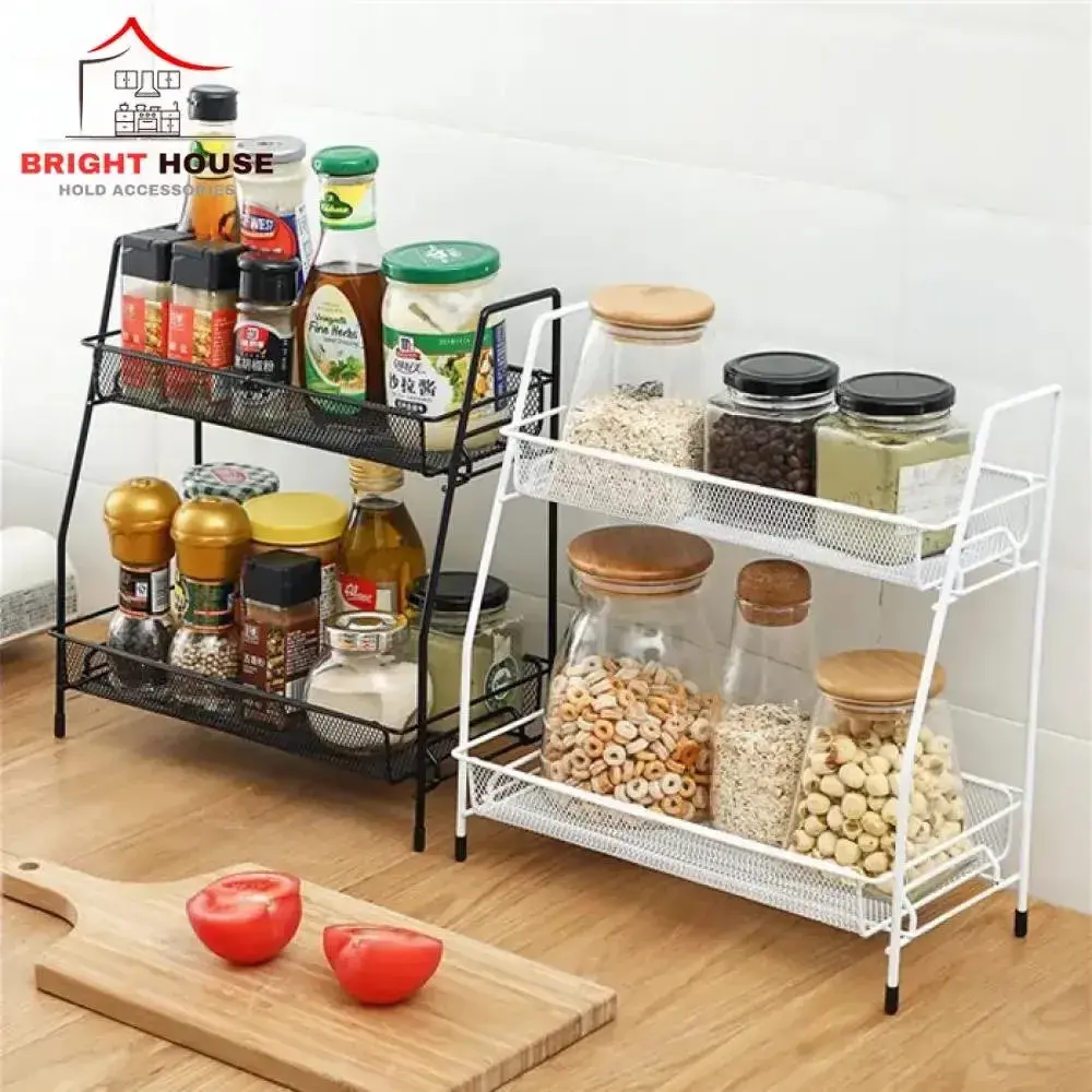 A-Frame 2-Tier Wire Mesh Spice & Bottle Organizer