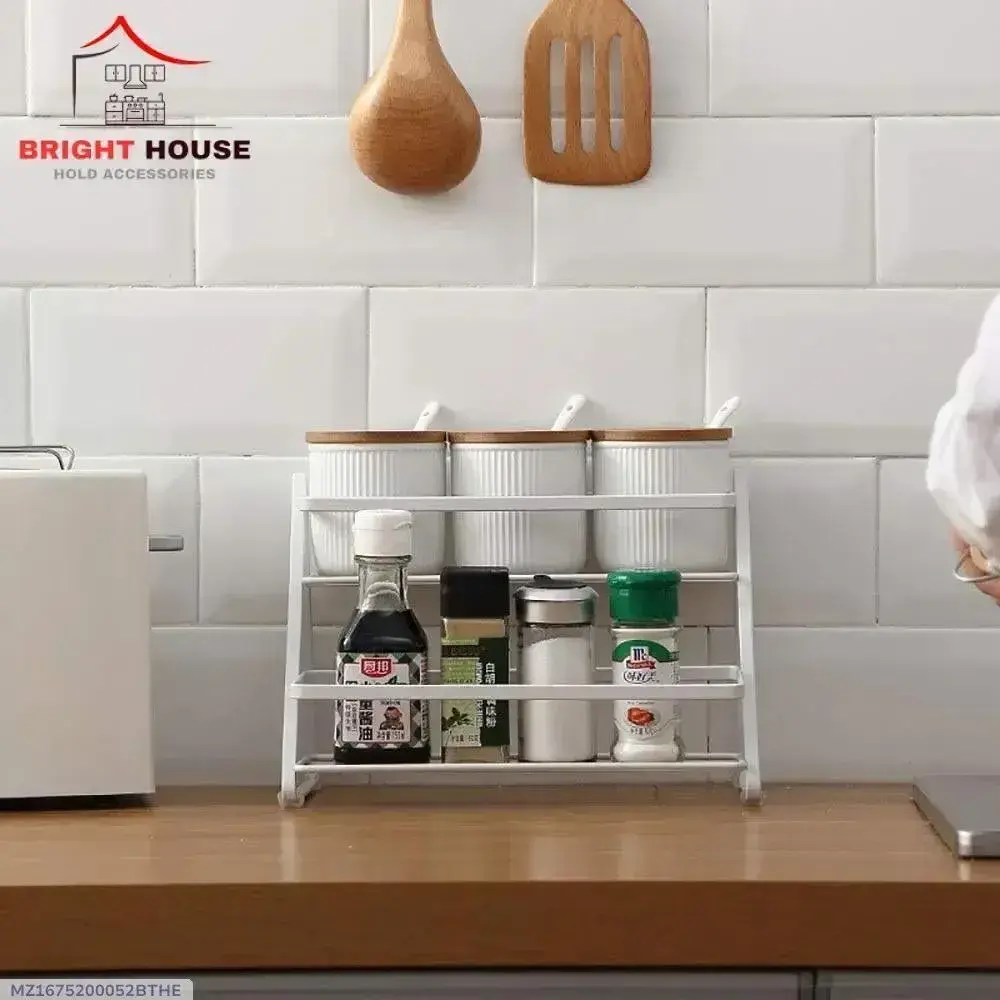 Minimalist 2-Tier Stair-Step Spice Rack Organizer